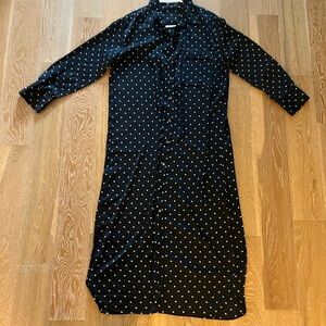 Zara Black Long Sleeve Buttoned Dress